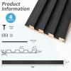 imageArt3d Slat Wood Wall Paneling for Interior and Ceiling Decoration  Pack of 4pcs  1pc EndTrim Size 108 x 57in BlackBlack