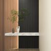 imageArt3d Slat Wood Wall Paneling for Interior and Ceiling Decoration  Pack of 4pcs  1pc EndTrim Size 108 x 57in BlackBlack