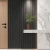 imageArt3d Slat Wood Wall Paneling for Interior and Ceiling Decoration  Pack of 4pcs  1pc EndTrim Size 108 x 57in BlackBlack