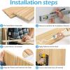 imageArt3d Slat Wood Wall Paneling for Interior and Ceiling Decoration  Pack of 4pcs  1pc EndTrim Size 108 x 57in BlackNatural WoodRectangle
