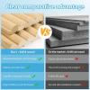 imageArt3d Slat Wood Wall Paneling for Interior and Ceiling Decoration  Pack of 4pcs  1pc EndTrim Size 108 x 57in BlackNatural WoodRectangle