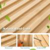 imageArt3d Slat Wood Wall Paneling for Interior and Ceiling Decoration  Pack of 4pcs  1pc EndTrim Size 108 x 57in BlackNatural WoodSemiCylinder