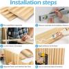 imageArt3d Slat Wood Wall Paneling for Interior and Ceiling Decoration  Pack of 4pcs  1pc EndTrim Size 108 x 57in BlackNatural WoodSemiCylinder