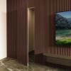 imageArt3d Slat Wood Wall Paneling for Interior and Ceiling Decoration  Pack of 4pcs  1pc EndTrim Size 108 x 57in BlackSmoked Oak