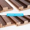 imageArt3d Slat Wood Wall Paneling for Interior and Ceiling Decoration  Pack of 4pcs  1pc EndTrim Size 108 x 57in BlackWalnut