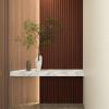 imageArt3d Slat Wood Wall Paneling for Interior and Ceiling Decoration  Pack of 4pcs  1pc EndTrim Size 108 x 57in BlackWalnut