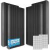 imageArt3d 10Pack Peel and Stick Acoustic Panels with Acrylic Tape  12 x 48 inches Self Adhesive Sound Absorbing Polyester Wall Panels for Home Office Studio BlackBlackfoam