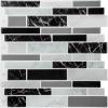 imageArt3d 10Sheet Peel and Stick Backsplash 12 in x 12in White Marble DesignBlack Marble