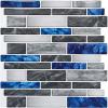 imageArt3d 10Sheet Peel and Stick Backsplash 12 in x 12in White Marble DesignBlue
