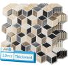 imageArt3d 10Sheet Peel and Stick Backsplash Tiles 12x12 Inch SelfAdhesive 3D Wall Tiles for Kitchen Bathroom Countertop  Thickened Waterproof Design White ampamp BlackEspresso Brown