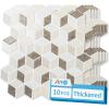 imageArt3d 10Sheet Peel and Stick Backsplash Tiles 12x12 Inch SelfAdhesive 3D Wall Tiles for Kitchen Bathroom Countertop  Thickened Waterproof Design White ampamp BlackLight Brown