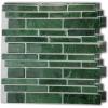 imageArt3d 10Sheet Premium Stick On Kitchen Backsplash Tiles 12quotx12quot Peel and Stick Self Adhesive Wall Tiles White Marble DesignGreen