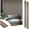 imageArt3d 8Pack WPC Wood Slat Wall Panel for Interior Wall Dcor 3D Wood Fluted Acoustic Wall Paneling for Living Room Bedroom Home ampamp Office Accent Wall Decor  96 x 6 Inch OakOak