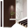 imageArt3d Slat Wood Wall Paneling for Interior and Ceiling Decoration  Pack of 4pcs  1pc EndTrim Size 108 x 57in BlackSmoked Oak