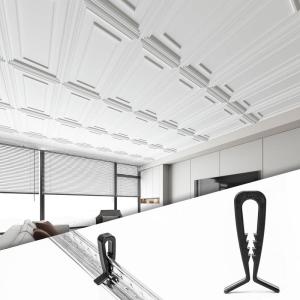 imageArt3d 100Pack HoldDown Clip for Drop Ceiling Tiles 19 x 1 Inch Ceiling Grid Clips for Standard Ceiling Grid SystemBlack100