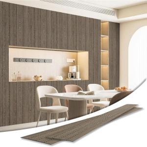 imageArt3d 4Pack GlueOn Herringbone Wainscoting Panel for Interior Wall Decor  104 x 12 Inch Polystyrene Ultralight Slim Slat Wall Panels for Living Room Bedroom AshtreeMahogany