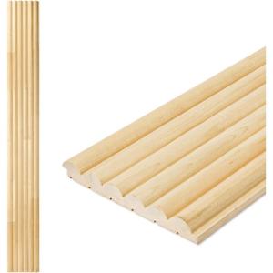 imageArt3d Slat Wood Wall Paneling for Interior and Ceiling Decoration  Pack of 4pcs  1pc EndTrim Size 108 x 57in BlackNatural WoodRectangle