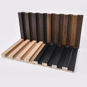 imageArt3d Slat Wood Wall Paneling for Interior and Ceiling Decoration  Pack of 4pcs  1pc EndTrim Size 108 x 57in BlackSample
