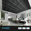 imageArt3d 12Pack 2424 Inch PVC Waterproof Drop Ceiling Tiles for Home Dcor  2x2 ft 3D Modern Ceiling Panel for Suspended Grid BlackBlack
