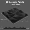imageArt3d 20Pack Sound Proof Wall Panels Diamond Design 3D Textured Acoustic Wall Panels for Sound Absorbing Accent Wall Panels for Gaming Room Bedroom Living Room  118quotx118quot BlackBlack
