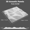 imageArt3d 20Pack Sound Proof Wall Panels Diamond Design 3D Textured Acoustic Wall Panels for Sound Absorbing Accent Wall Panels for Gaming Room Bedroom Living Room  118quotx118quot BlackWhite