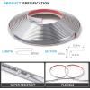 imageArt3d 20ft Outside Vinyl Corner Trim Peel and Stick for Tile and Wall Edges Furniture Decoration WhiteStainless Steel