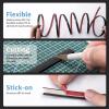 imageArt3d 30 Ft Peel and Stick Flexible Vinyl Molding Trim for Wall Tile Edges Kitchen backsplash Mirrior Frame in SliverBlack