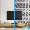 imageArt3d 6Pack SelfAdhesive Soundproof Acoustic Panels for Wall 16 x 12 Inch Wave Design Noise Block with Polyester ampamp Foam for Bedroom Studio OfficeWhite  Style2
