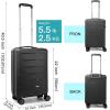 imageArt3d Lightweight PP Luggage 3 Piece Set Lock Spinner with ImpactResistant Design for Business and VacationBlack