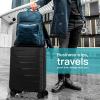 imageArt3d Lightweight PP Luggage 3 Piece Set Lock Spinner with ImpactResistant Design for Business and VacationBlack