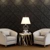 imageArt3d PVC 3D Wall Panel Decorative Wall Tile in White 12Pack 197quotx197quotBlack