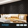 imageArt3d PVC 3D Wall Panel Decorative Wall Tile in White 12Pack 197quotx197quotBlack