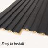 imageArt3d WPC Slat Wall Panels 8Pack 108 x 6 Inch 3D Wall Accents for Interior Wall Decor Living Room Bedroom BlackBlack