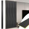 imageArt3d WPC Slat Wall Panels 8Pack 108 x 6 Inch 3D Wall Accents for Interior Wall Decor Living Room Bedroom BlackBlack