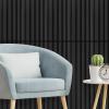 imageArt3d WPC Slat Wall Panels 8Pack 108 x 6 Inch 3D Wall Accents for Interior Wall Decor Living Room Bedroom BlackBlack
