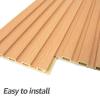 imageArt3d WPC Slat Wall Panels 8Pack 108 x 6 Inch 3D Wall Accents for Interior Wall Decor Living Room Bedroom BlackBoxwood