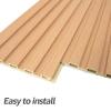 imageArt3d WPC Slat Wall Panels 8Pack 108 x 6 Inch 3D Wall Accents for Interior Wall Decor Living Room Bedroom BlackBoxwood