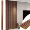 imageArt3d WPC Slat Wall Panels 8Pack 108 x 6 Inch 3D Wall Accents for Interior Wall Decor Living Room Bedroom BlackTeak