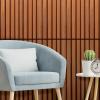 imageArt3d WPC Slat Wall Panels 8Pack 108 x 6 Inch 3D Wall Accents for Interior Wall Decor Living Room Bedroom BlackTeak