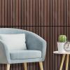 imageArt3d WPC Slat Wall Panels 8Pack 108 x 6 Inch 3D Wall Accents for Interior Wall Decor Living Room Bedroom BlackWalnut