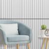 imageArt3d WPC Slat Wall Panels 8Pack 108 x 6 Inch 3D Wall Accents for Interior Wall Decor Living Room Bedroom BlackWhite