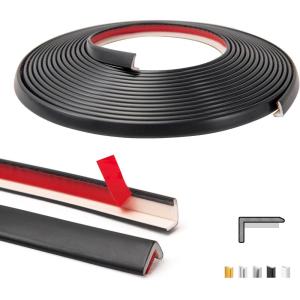 imageArt3d 20ft Outside Vinyl Corner Trim Peel and Stick for Tile and Wall Edges Furniture Decoration WhiteBlack