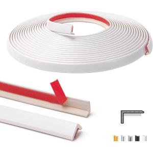 imageArt3d 20ft Outside Vinyl Corner Trim Peel and Stick for Tile and Wall Edges Furniture Decoration WhiteWhite