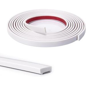 imageArt3d 30 Ft Peel and Stick Flexible Vinyl Molding Trim for Wall Tile Edges Kitchen backsplash Mirrior Frame in SliverWhite