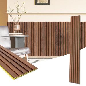 imageArt3d WPC Slat Wall Panels 8Pack 108 x 6 Inch 3D Wall Accents for Interior Wall Decor Living Room Bedroom BlackTeak
