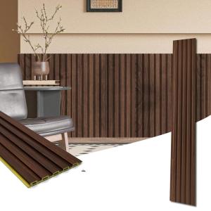 imageArt3d WPC Slat Wall Panels 8Pack 108 x 6 Inch 3D Wall Accents for Interior Wall Decor Living Room Bedroom BlackWalnut