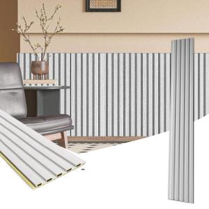 imageArt3d WPC Slat Wall Panels 8Pack 108 x 6 Inch 3D Wall Accents for Interior Wall Decor Living Room Bedroom BlackWhite