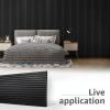 imageArt3d 2 Wood Slat Acoustic Panels for Wall and Ceiling  3D Fluted Sound Absorbing Panel with Wood Finish  Matte BlackMatte Black