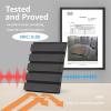 imageArt3d 2 Wood Slat Acoustic Panels for Wall and Ceiling  3D Fluted Sound Absorbing Panel with Wood Finish  Matte BlackMatte Black