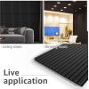 imageArt3d 2 Wood Slat Acoustic Panels for Wall and Ceiling  3D Fluted Sound Absorbing Panel with Wood Finish  Matte BlackMatte Black